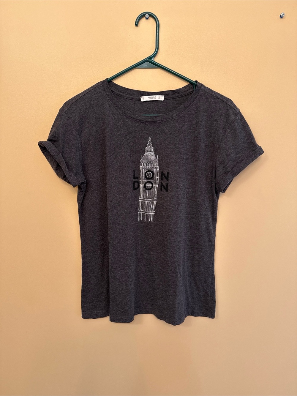 Mango Heather Gray Crewneck Tee